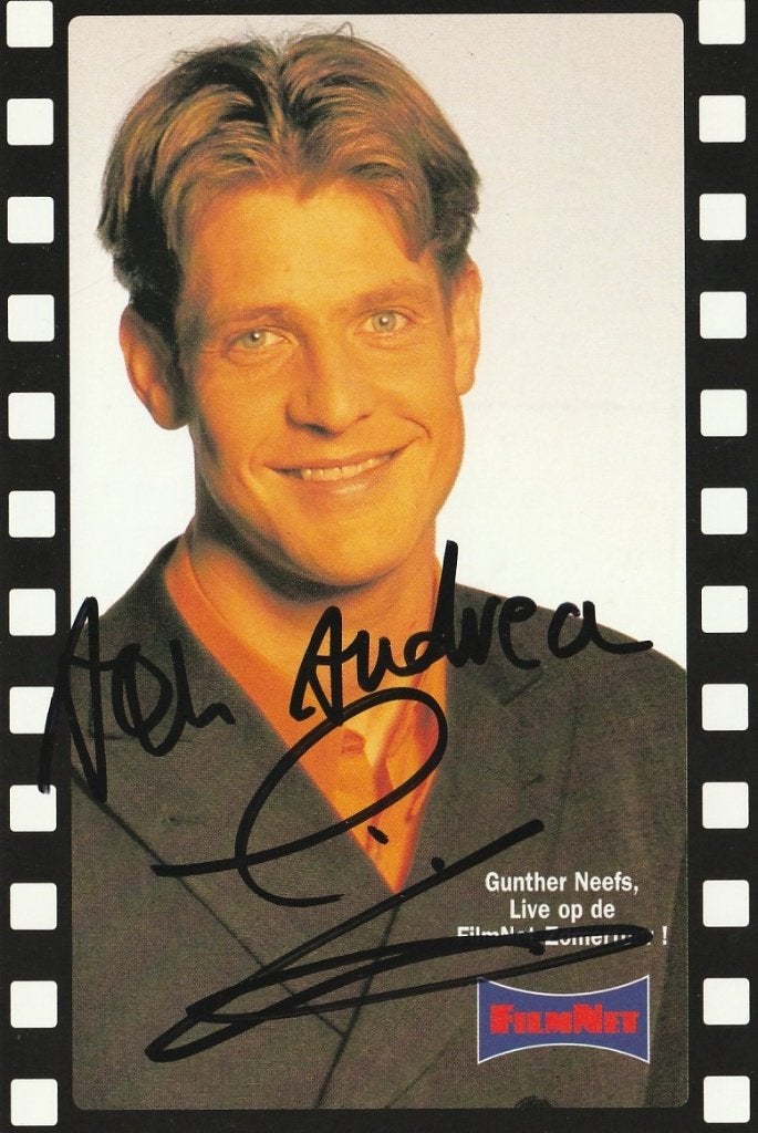 Gunther Neefs - foto met handtekening - 1996, Ophalen of Verzenden, Zo goed als nieuw, Foto of Kaart, Gesigneerd