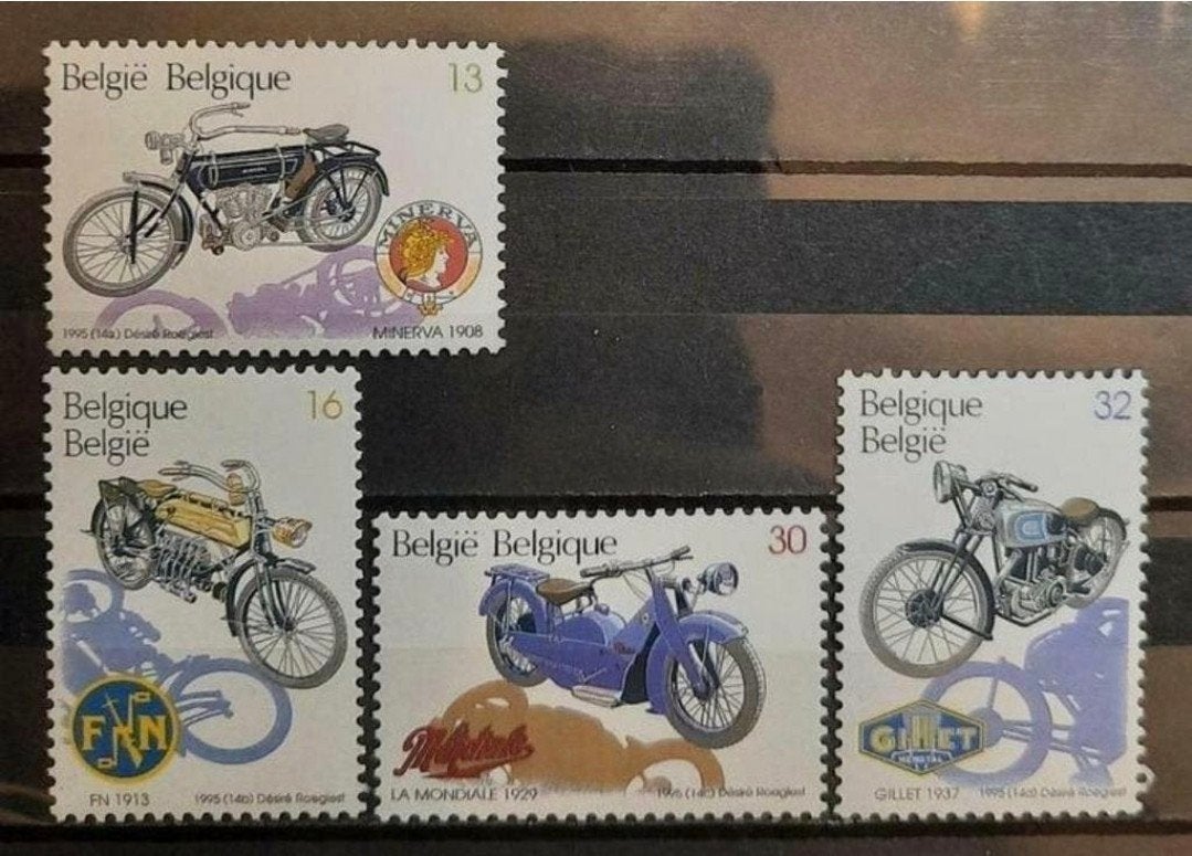 Belgique : COB 2615/18 ** Motos anciennes 1995., Timbres & Monnaies, Sans timbre, Neuf, Enlèvement ou Envoi, Non oblitéré