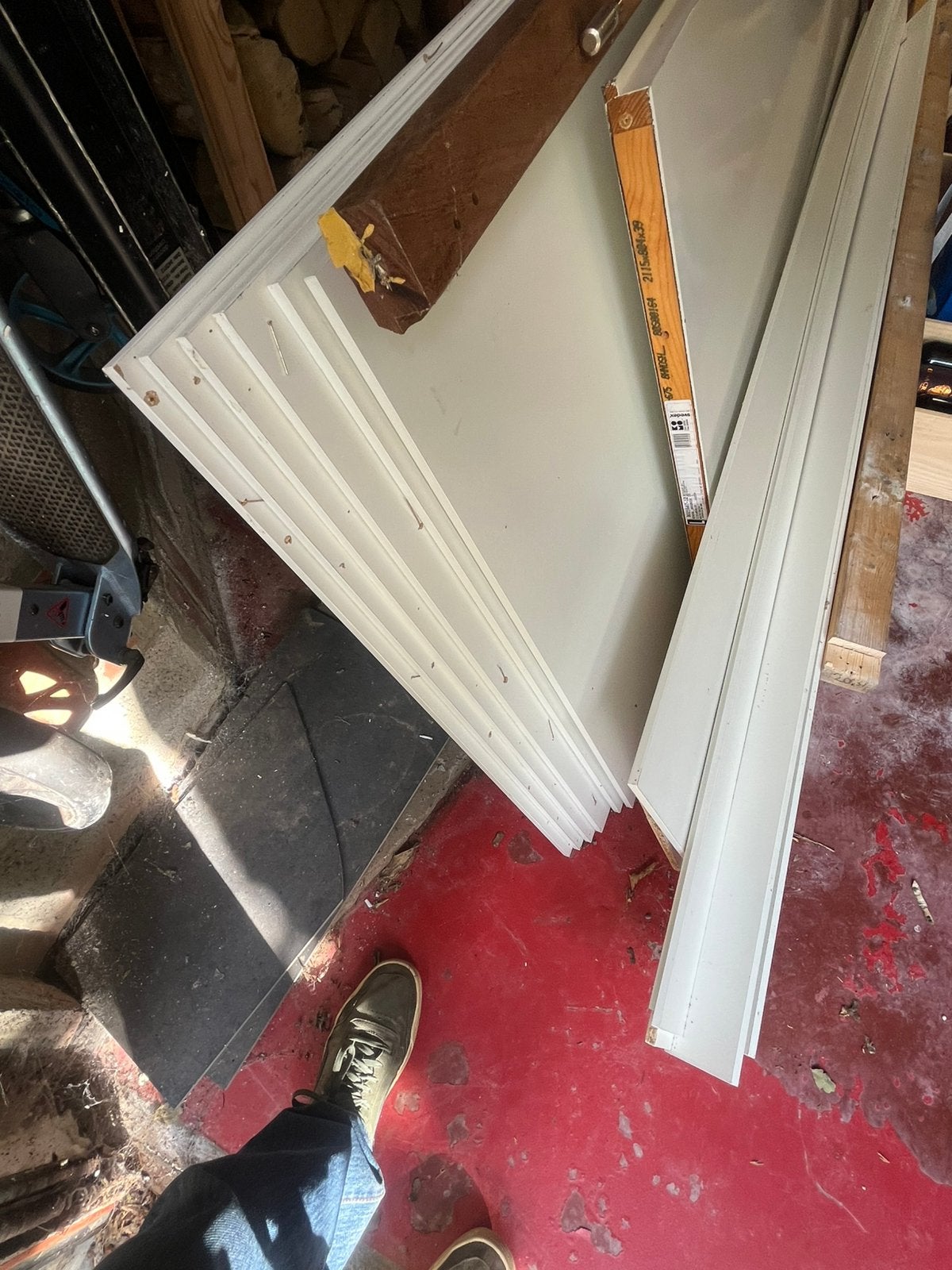 Panneaux melaminés blanc et porte, Bricolage & Construction, Enlèvement, Utilisé