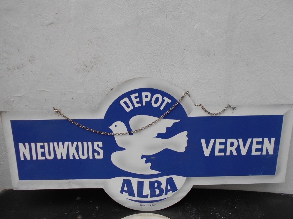 reklame plaat-ALBA-NIEUWKUIS-VERVEN-DEPOT  1960, Ophalen of Verzenden