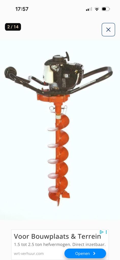 Grondboor Honda GX35., Bricolage & Construction, Enlèvement, Comme neuf