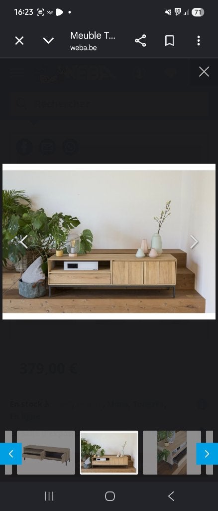 Meuble tv en bois massif, 25 à 50 cm, Moins de 100 cm, Comme neuf, 100 à 150 cm