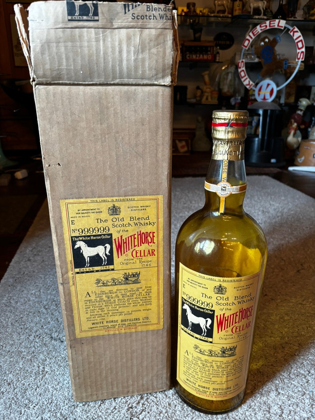 Dummy fles ( zeer groot) white horse., Verzamelen, Ophalen of Verzenden, Zo goed als nieuw, Verpakking