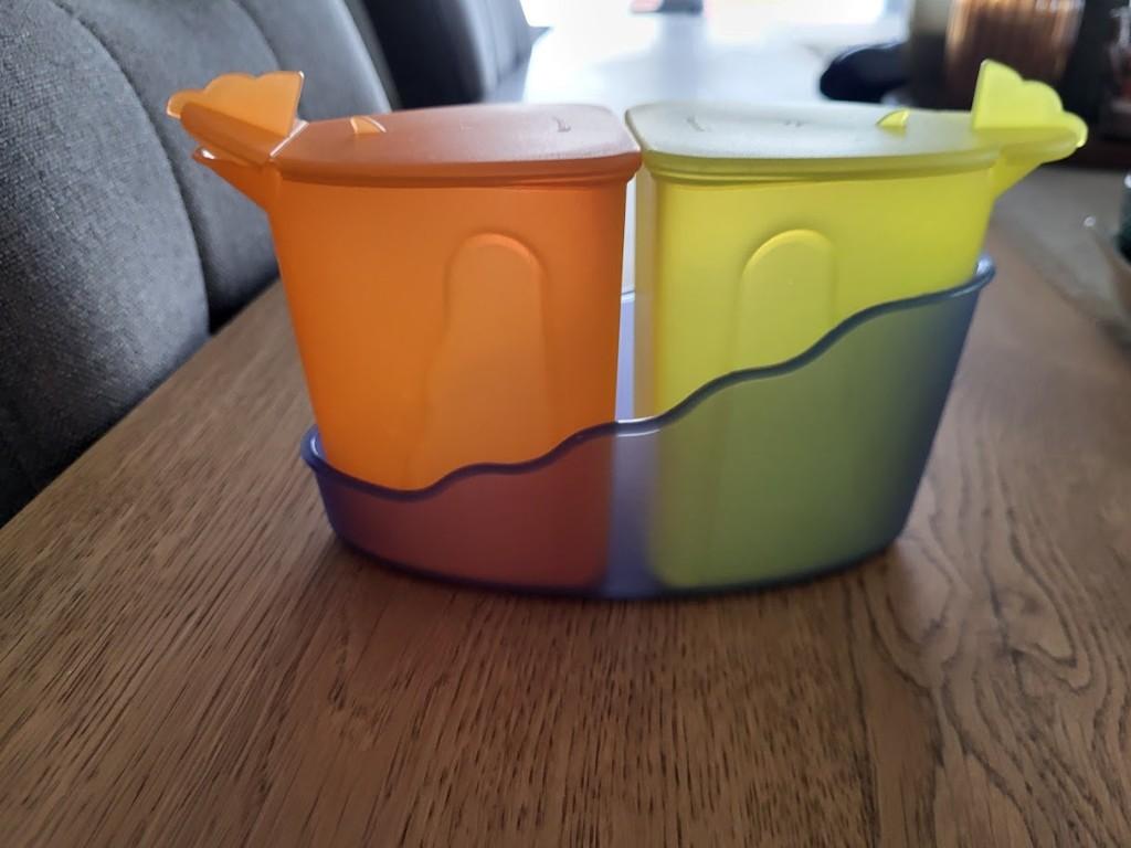 Tupperware melk & suiker potje, Huis en Inrichting, Keuken | Tupperware, Ophalen, Gebruikt, Overige typen