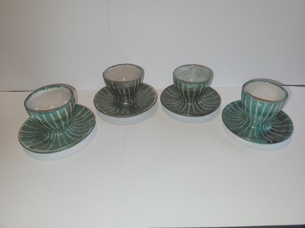 Set van 4 Robert Picault Vallauris eierdopjes, Ophalen of Verzenden