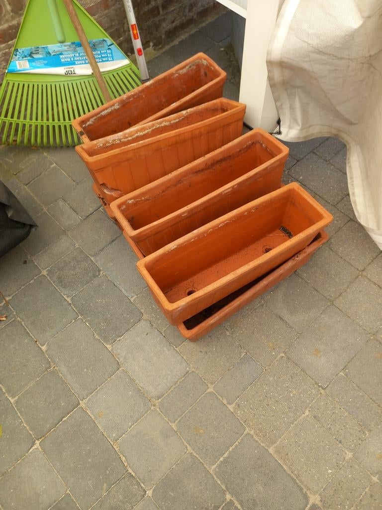 bloempotten, Ophalen, Gebruikt, Terracotta, Balkon