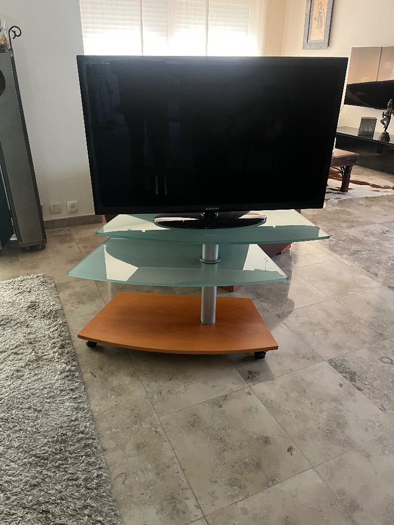 Tv kast, Moins de 100 cm, Comme neuf, Verre, Enlèvement