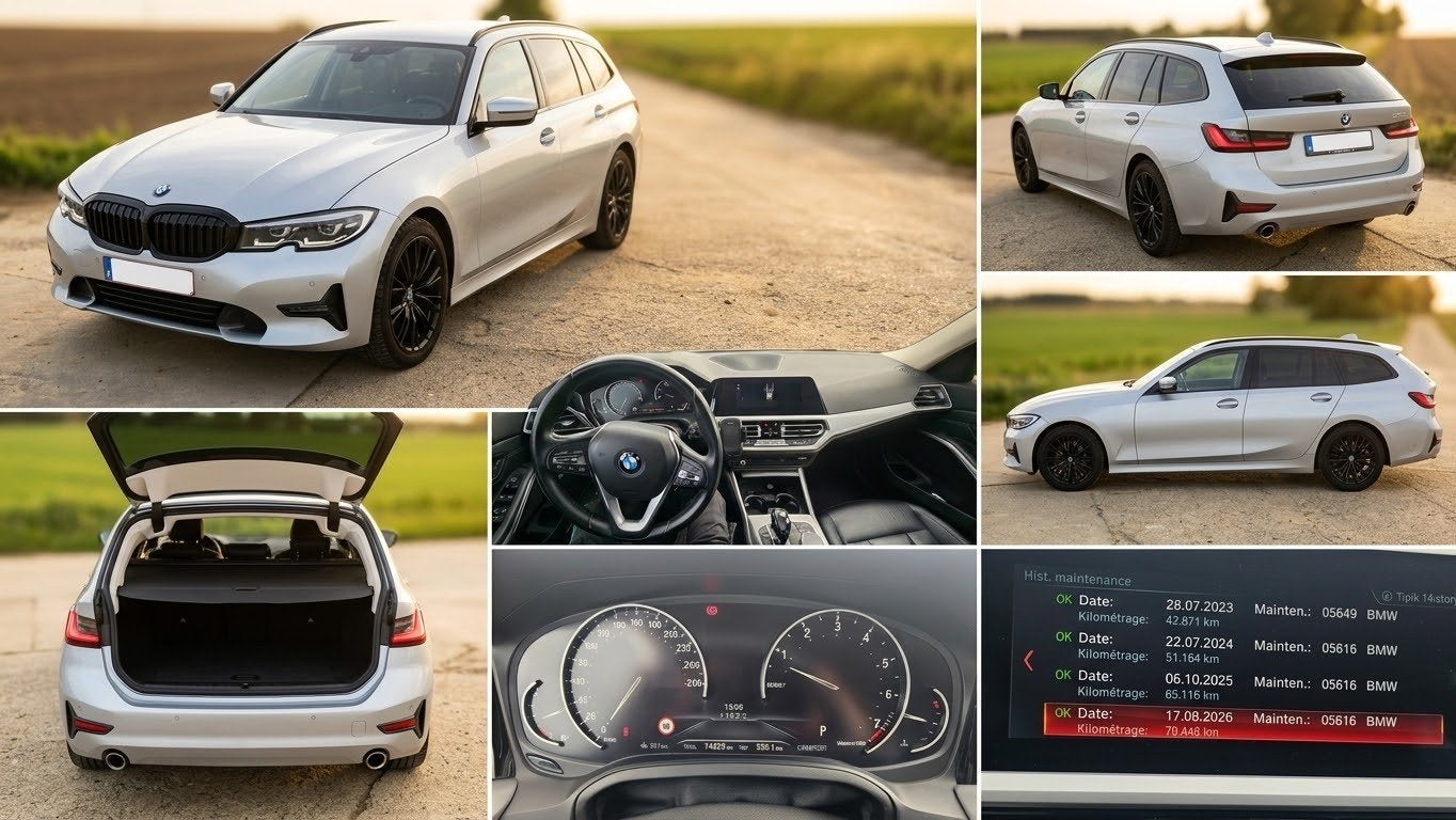 320i Garantie BMW Parfait état, Autos, Cuir, Argent ou Gris, Entretenue par le concessionnaire, Noir