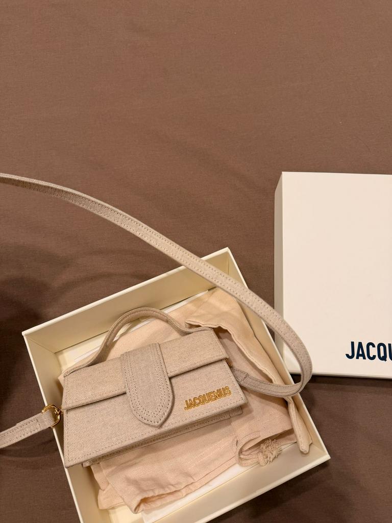 Sac Bambino Jacquemus, Ophalen, Zo goed als nieuw, Beige, Schoudertasje