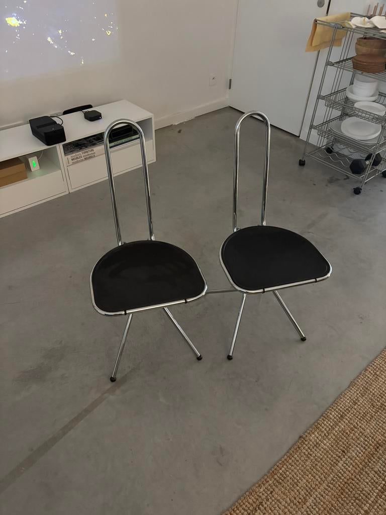 2x vintage IKEA Isak klapstoel Niels Gammelgaard, Ophalen, Gebruikt, Zwart, Metaal