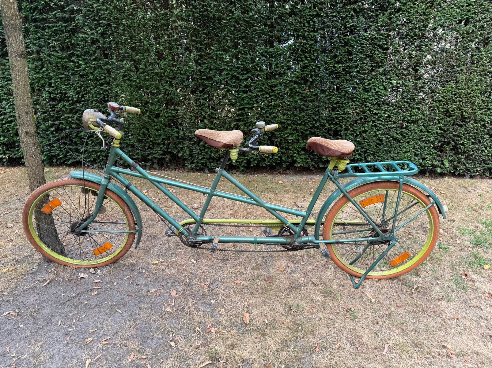 1937 retro - Vintage Juncker tandem met bronzen Melas lamp, Fietsen en Brommers, Fietsen | Tandems, Ophalen, Zo goed als nieuw