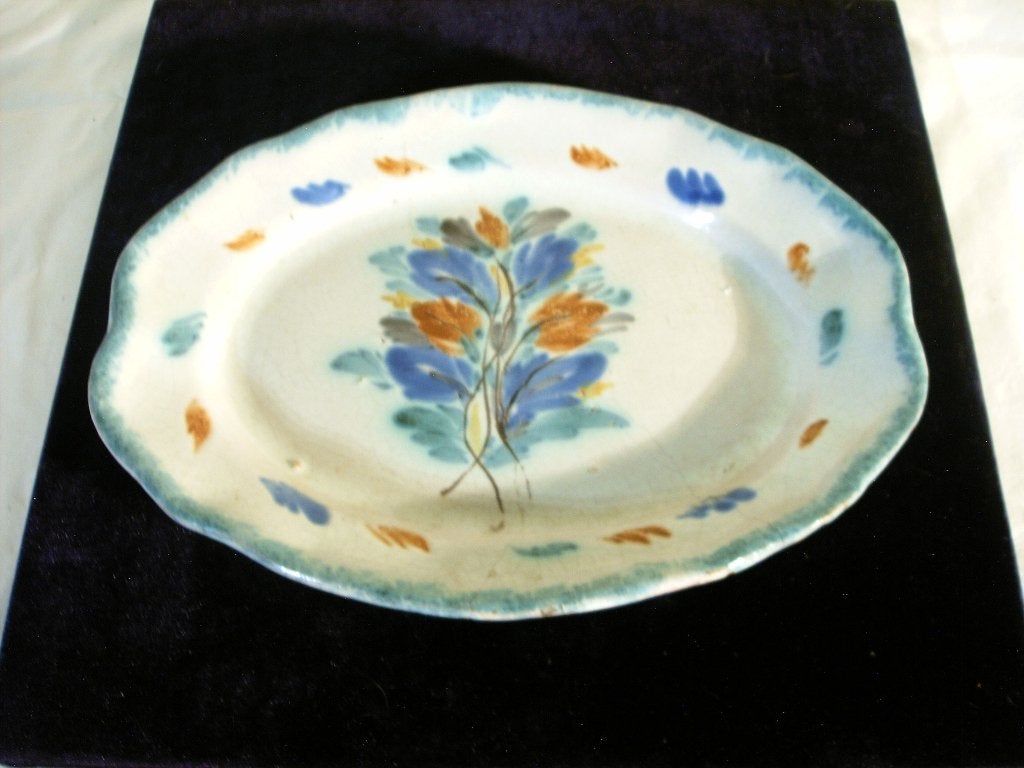 Plat ancien en céramique française, Enlèvement ou Envoi