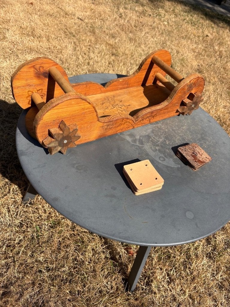 Vintage houten kaartwever / kaartweefgetouw / bandweefgetouw, Hobby en Vrije tijd, Breien en Haken, Ophalen, Gebruikt, Breien of Haken
