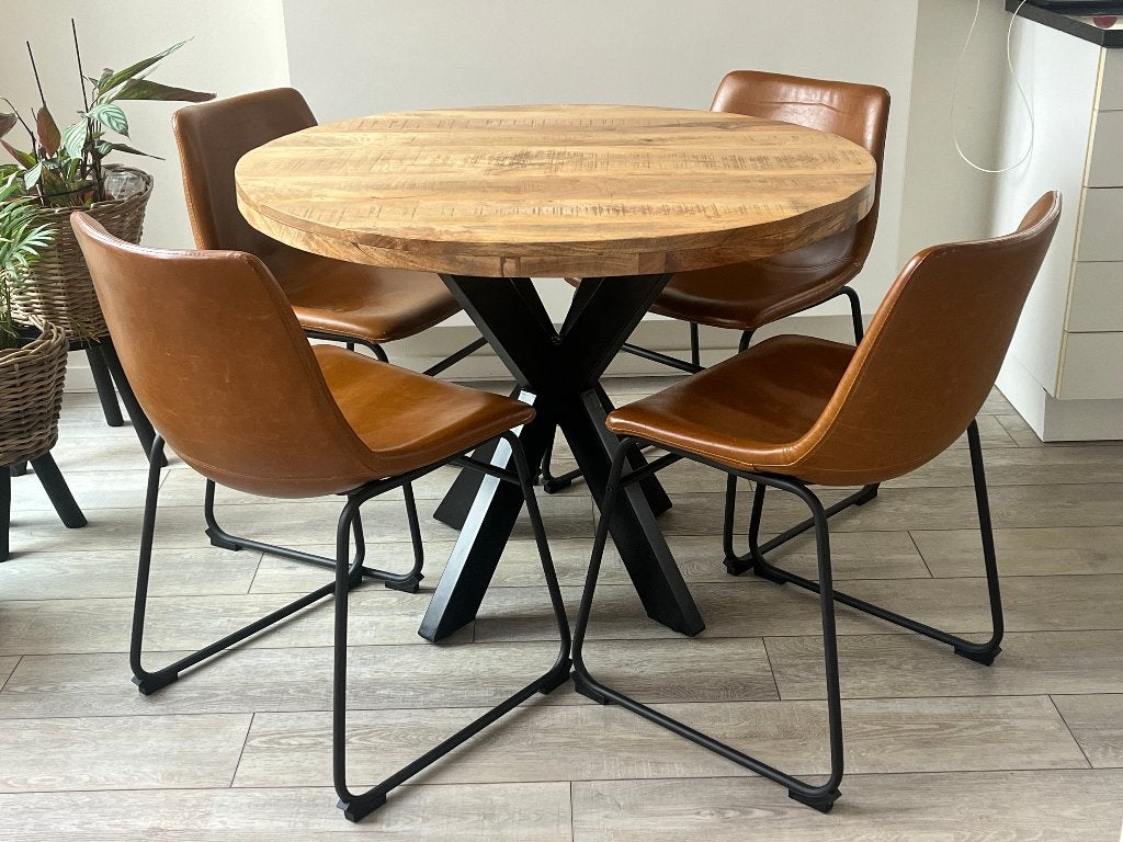 Keukenstoelen, Huis en Inrichting, Ophalen, Gebruikt, Bruin, Vier