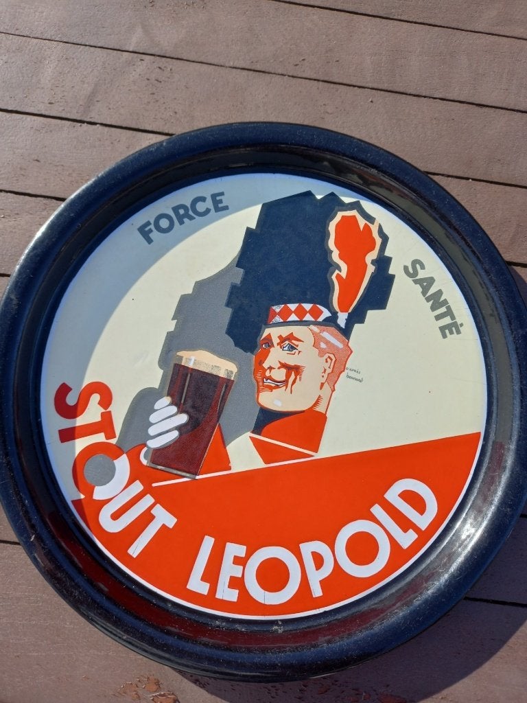 ancien plateau publicitaire stout Léopold email, Enlèvement ou Envoi