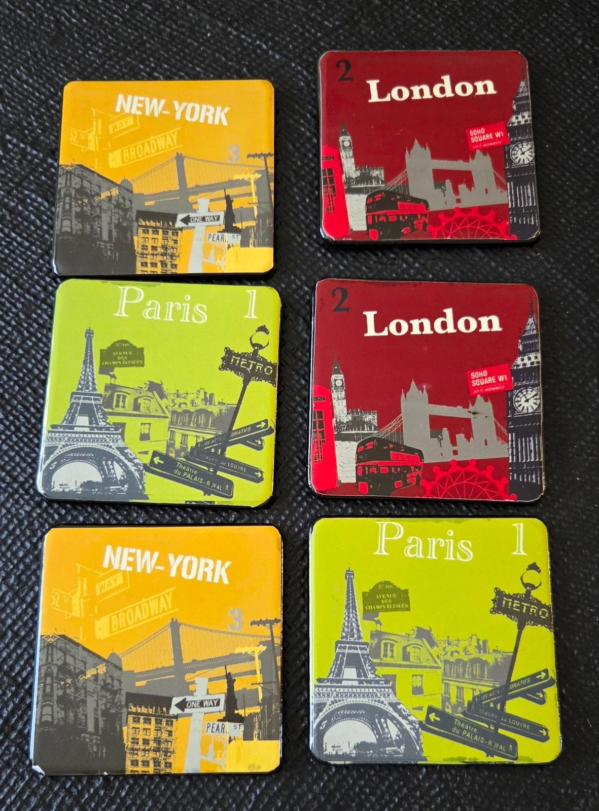 6 sous-verres dans leur boîte  d'origine, Enlèvement