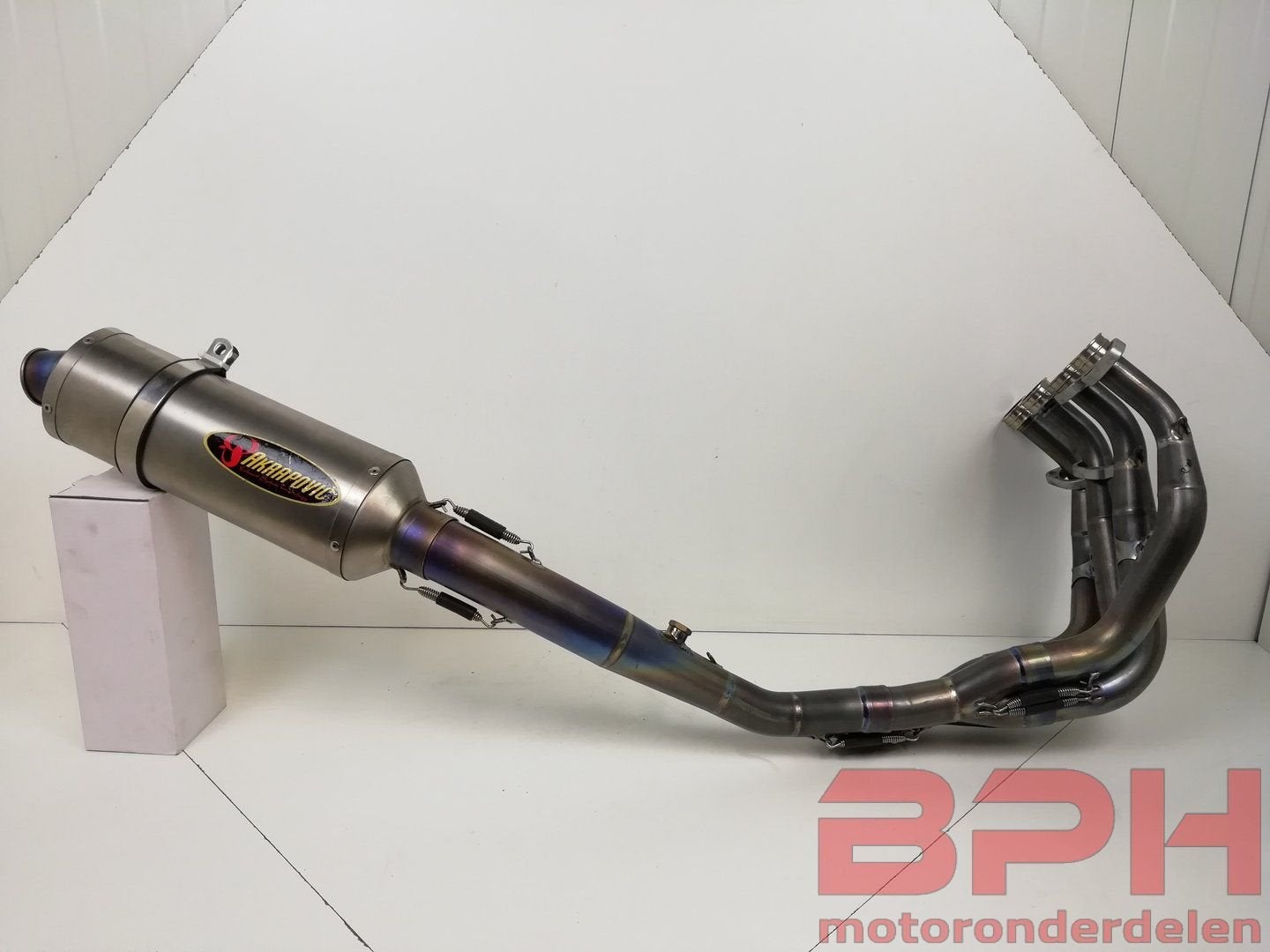 Compleet titanium Akrapovic uitlaat / uitlaatsysteem / dempe, Motoren, Onderdelen | Merk-onafhankelijk, Gebruikt, -, -, Ophalen of Verzenden