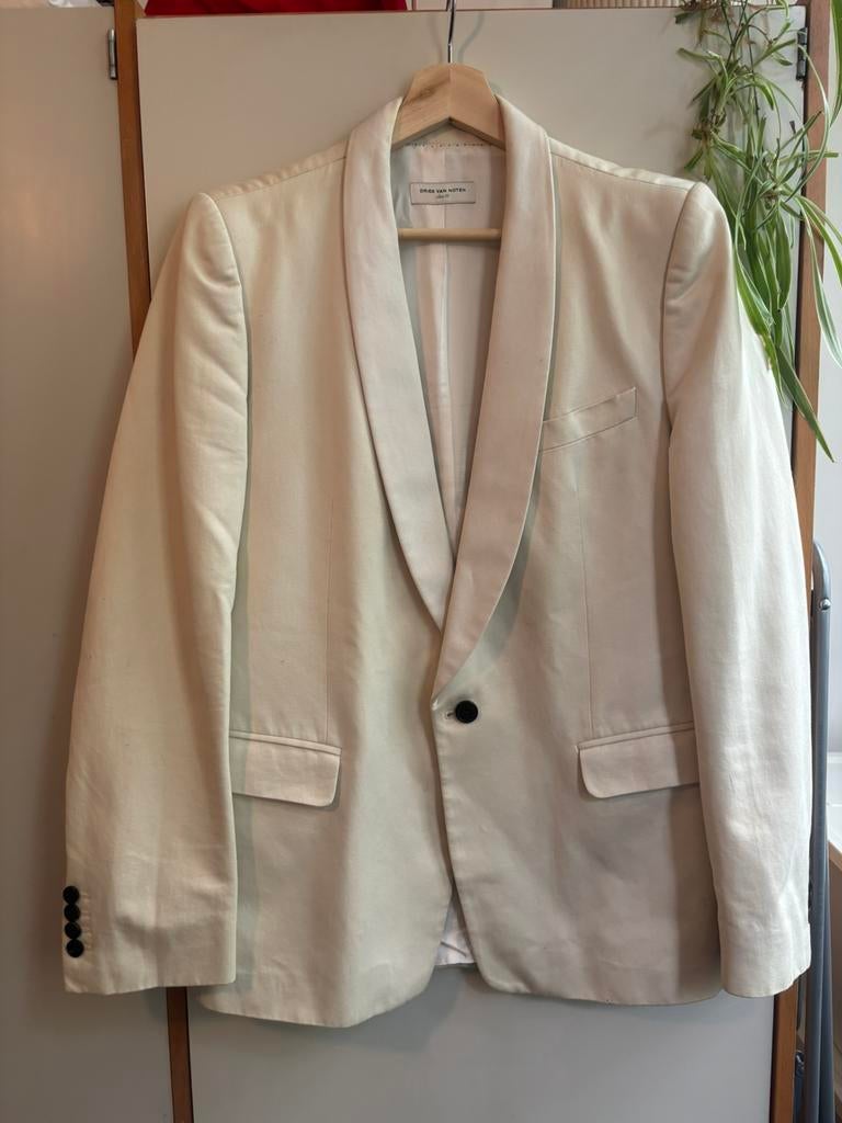 Witte kostuumvest Dries van Noten, Kleding | Heren, Ophalen of Verzenden, Gedragen, Maat 48/50 (M), Beige