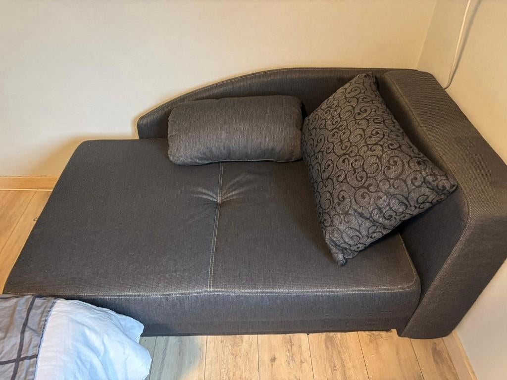 zetel/bed, 90 cm, Gris, Enlèvement, 200 cm