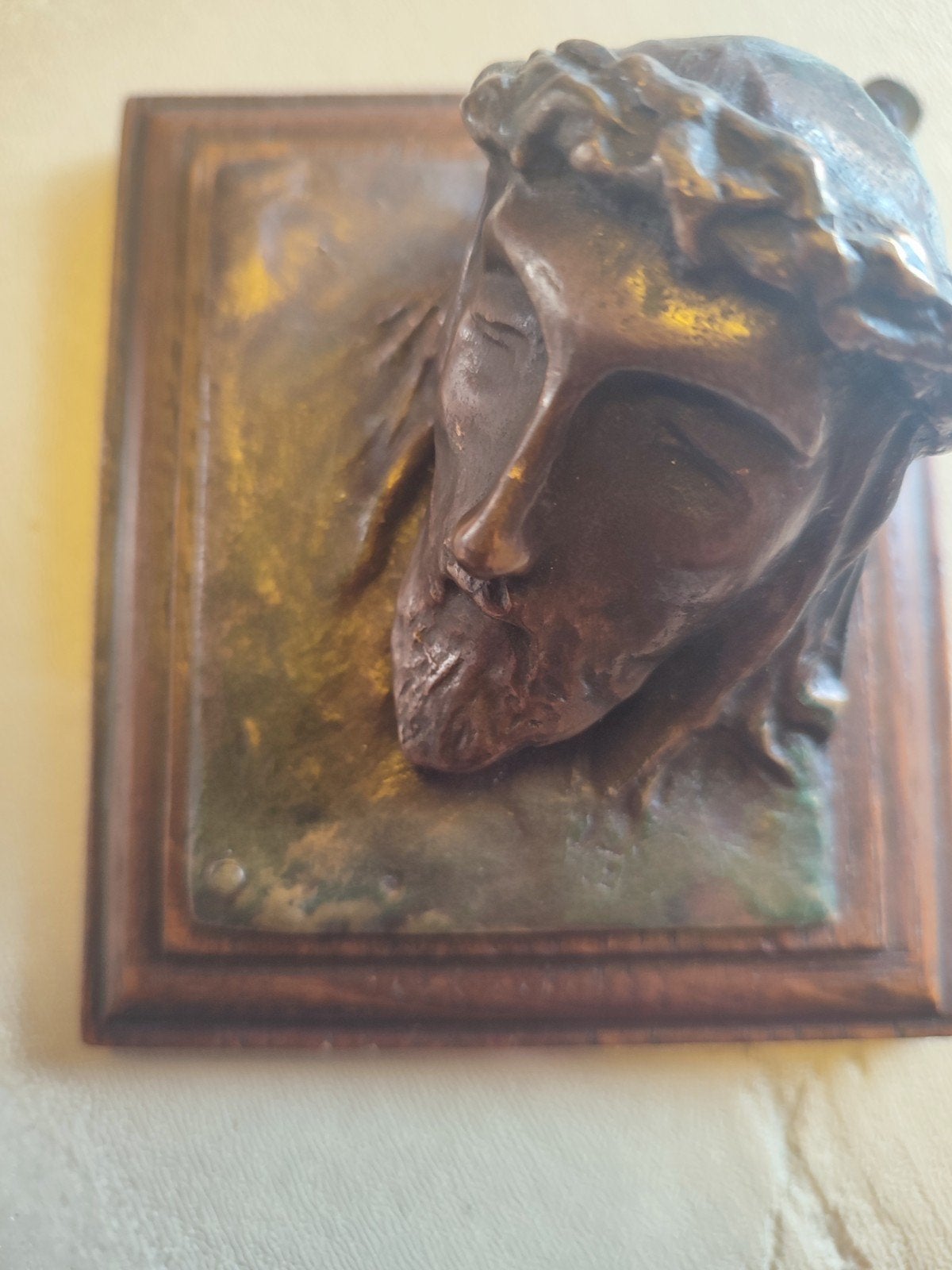 Brons Christus wand plaquette, Antiek en Kunst, Ophalen of Verzenden, Vintage