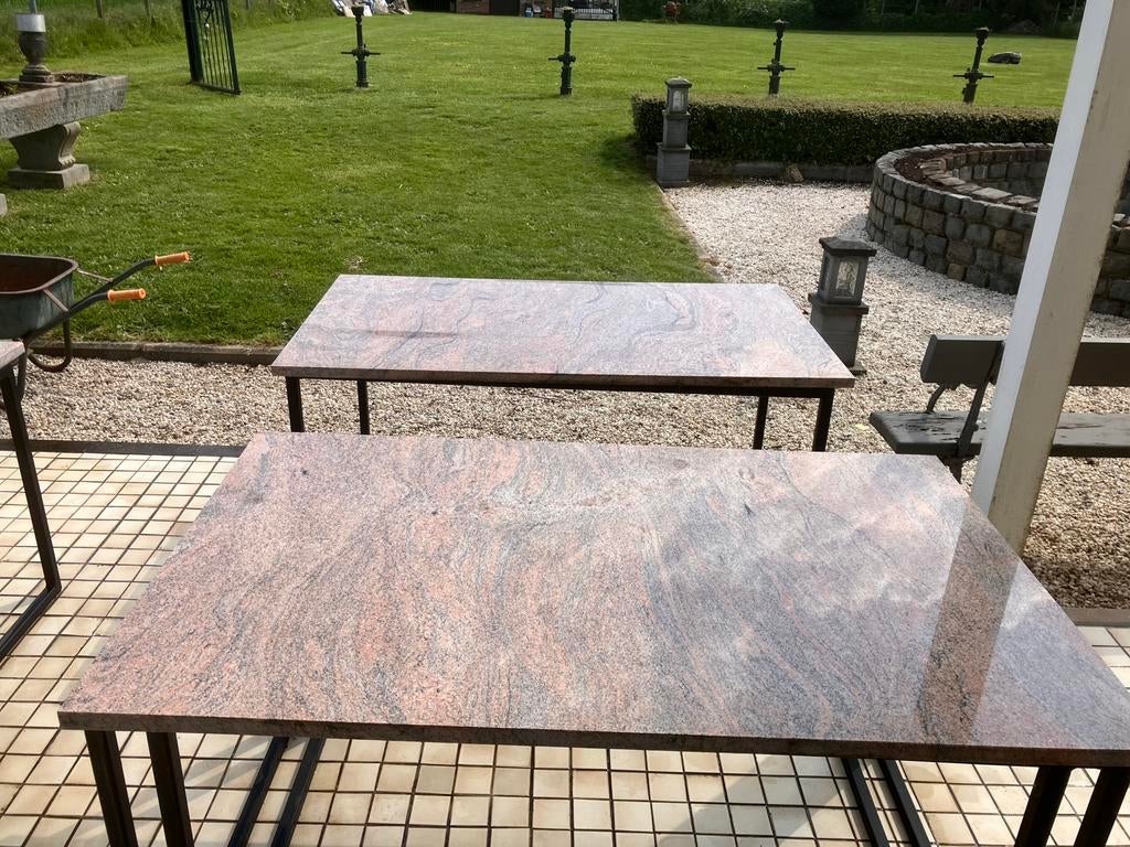 Tafels met marmeren tablet, Huis en Inrichting, Tafels | Eettafels, Zo goed als nieuw, Ophalen