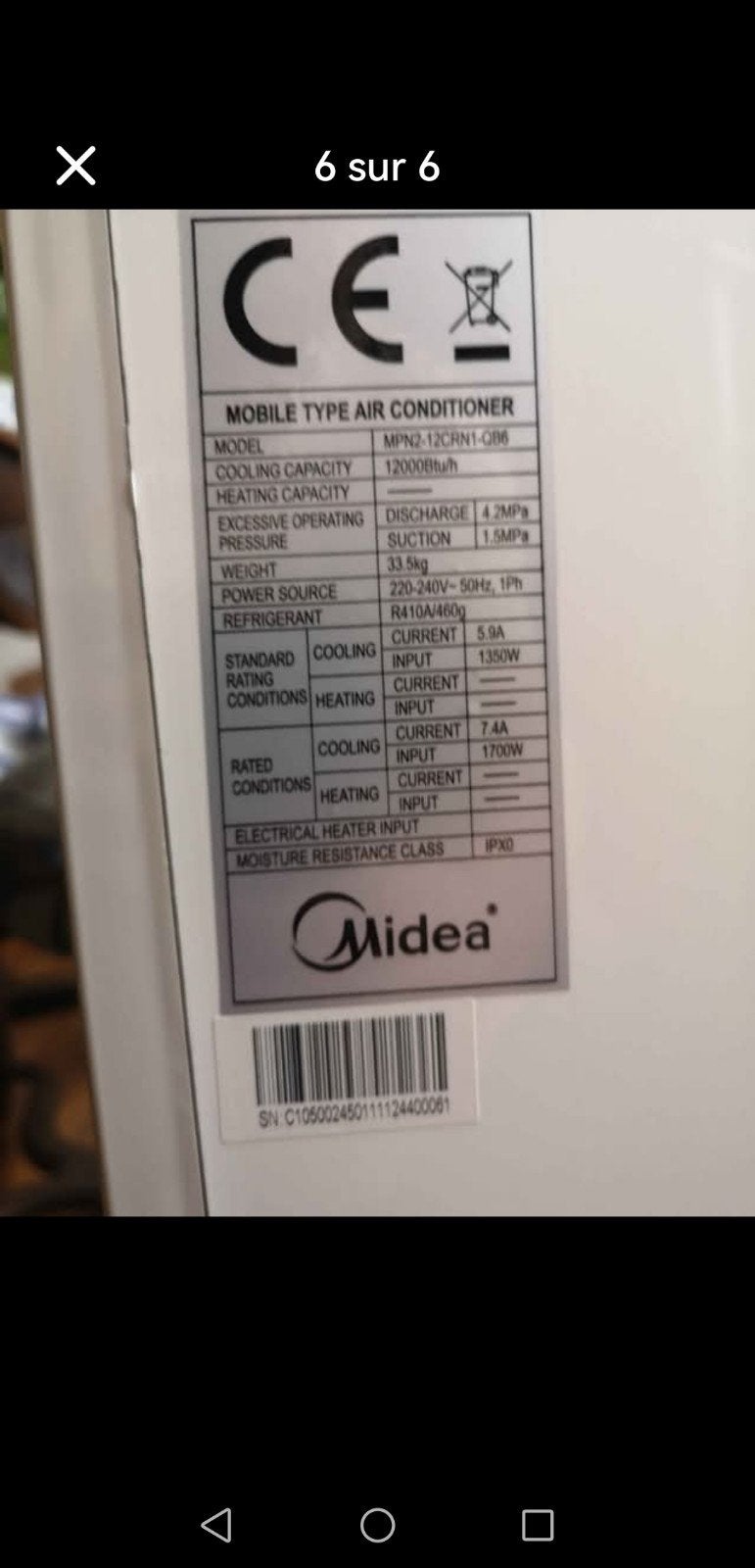 Airco mobil, Ophalen