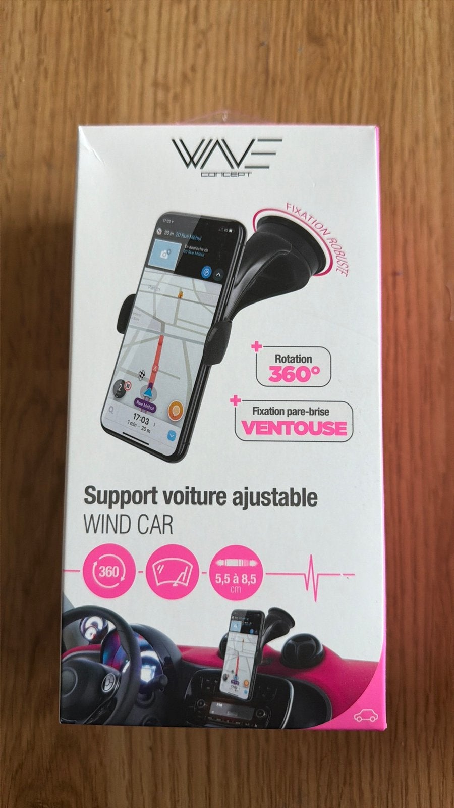 Support voiture ajustable pour smartphone dans son emballage, Télécoms, Enlèvement, Comme neuf, Voiture