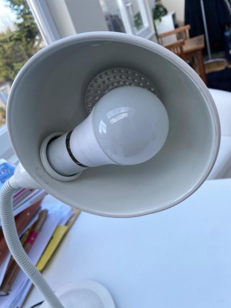 IKEA White Desk Lamp, Gebruikt, Ophalen of Verzenden, Metaal, Minder dan 50 cm