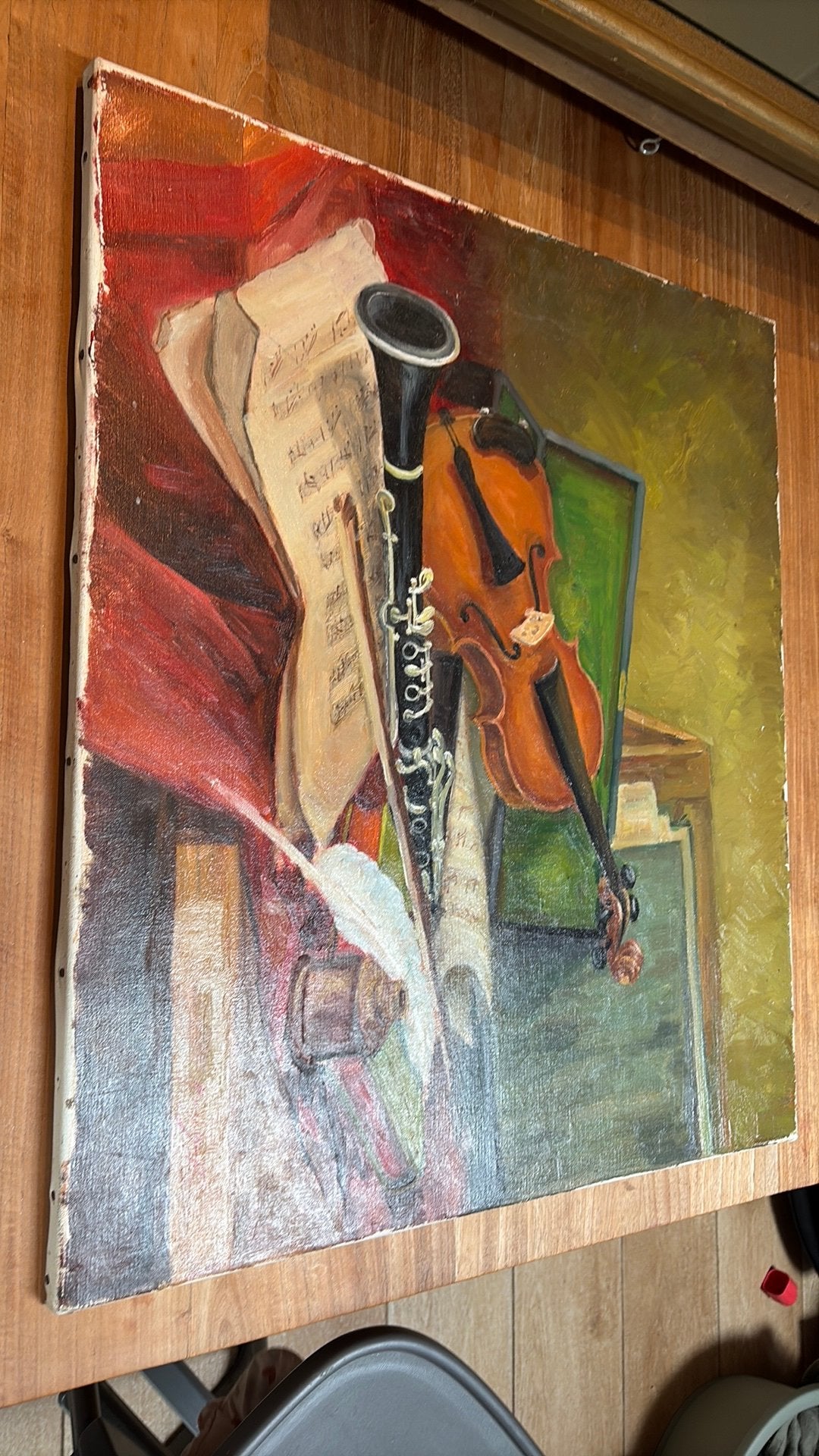 Kunstwerk Viool en Clarinet Belgische Impressionist, Enlèvement