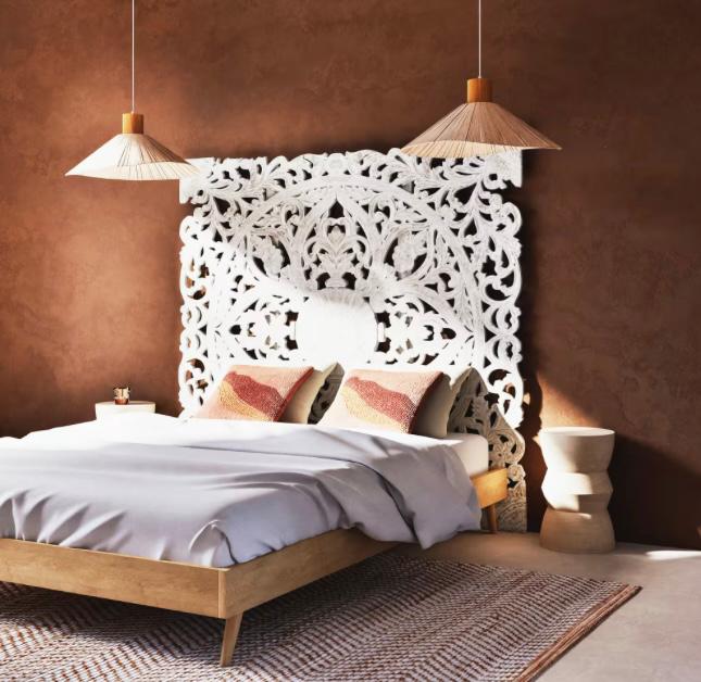 Maisons Du Monde  hoofdbord voor een bed van 180 cm, Ophalen, Zo goed als nieuw, Wit, 180 cm