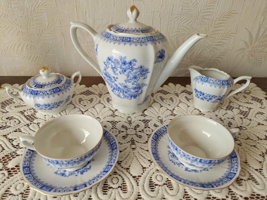 Antiek Art Deco koffieservies - China Blau, Enlèvement