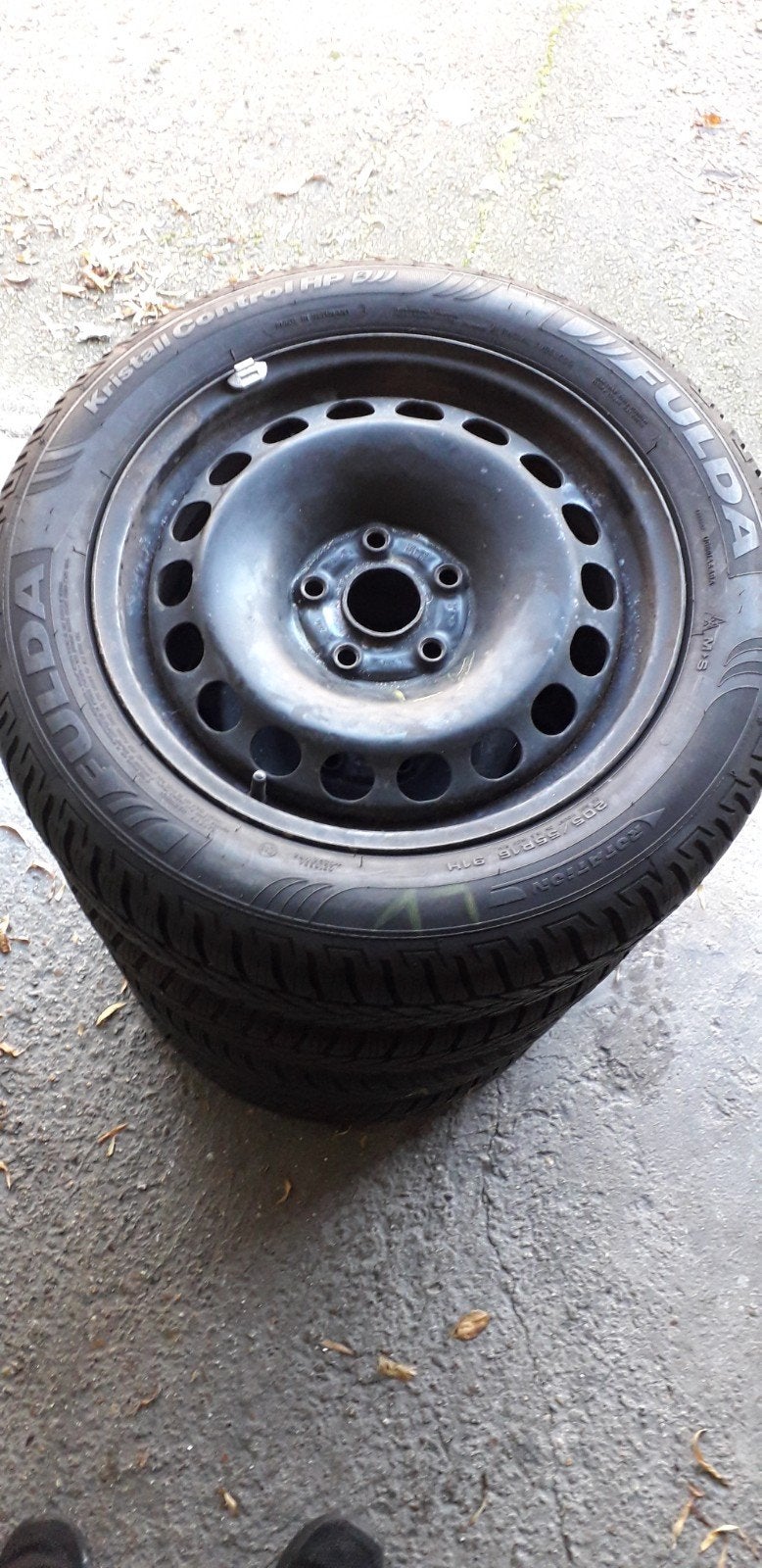 4 Winterbanden op stalen velgen 5x112, Auto-onderdelen, Ophalen, Gebruikt, 16 inch, Banden en Velgen