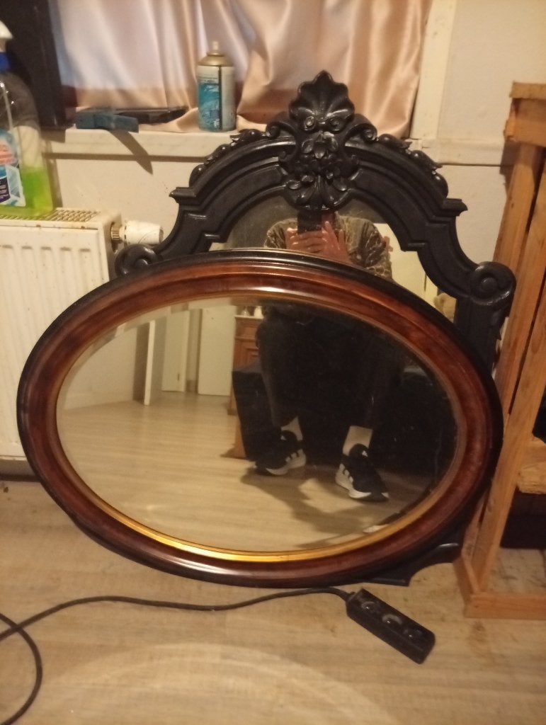 Miroir ovale, Maison & Meubles, Moins de 100 cm, Comme neuf, Enlèvement, 50 à 75 cm