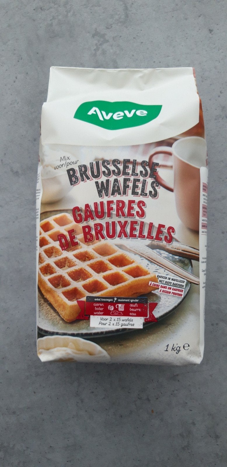 Bak mix voor Brusselse wafels , Aveve, Ophalen