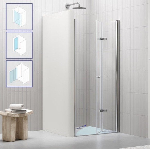 Plooibare douchedeur in Nanoglas. Nieuw., Ophalen, Nieuw, Glas, Douche