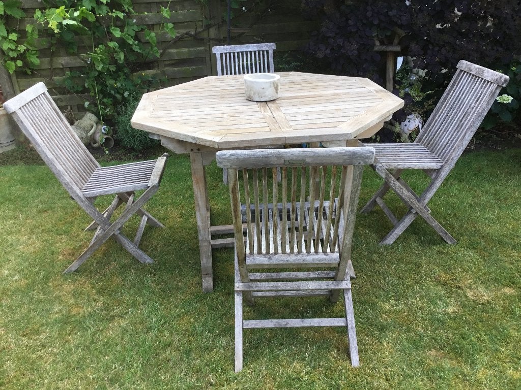 Teak tuinset, Ophalen, Tuinset