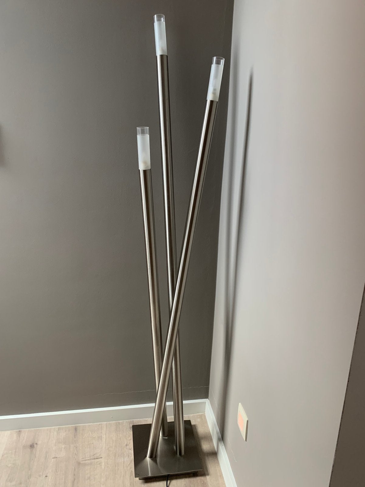 RVS vloerlamp met 3 lichtpunten, Ophalen, Zo goed als nieuw