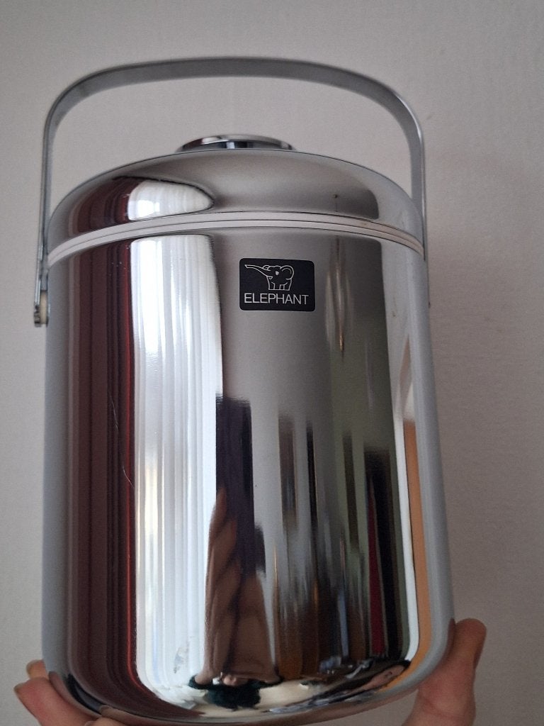 Vintage stainlees steel ijsemmer Elifant 1.3lL  zgan, Verzenden