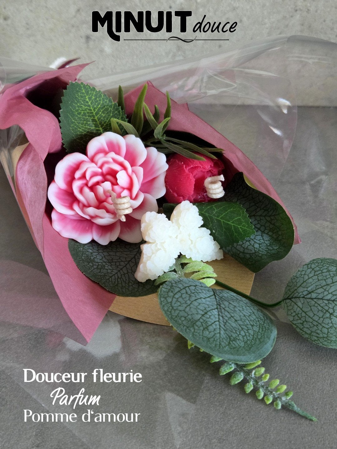 Douceur fleurie en cire végétale – parfum Pomme d'amour, Ophalen, Overige merken, Kaars, Was