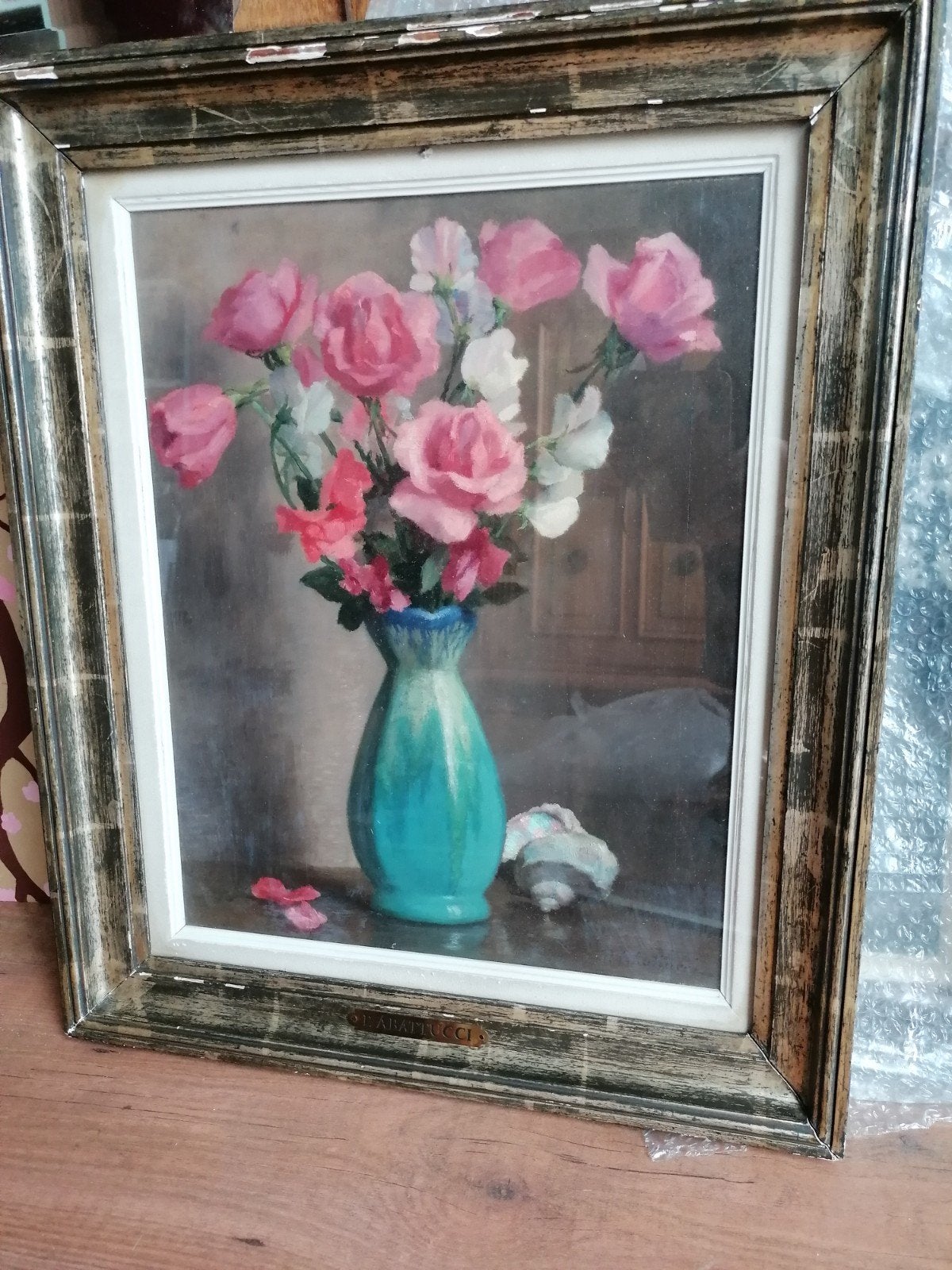 P. Abattucci, Antiquités & Art, Enlèvement, Signé, Fleurs