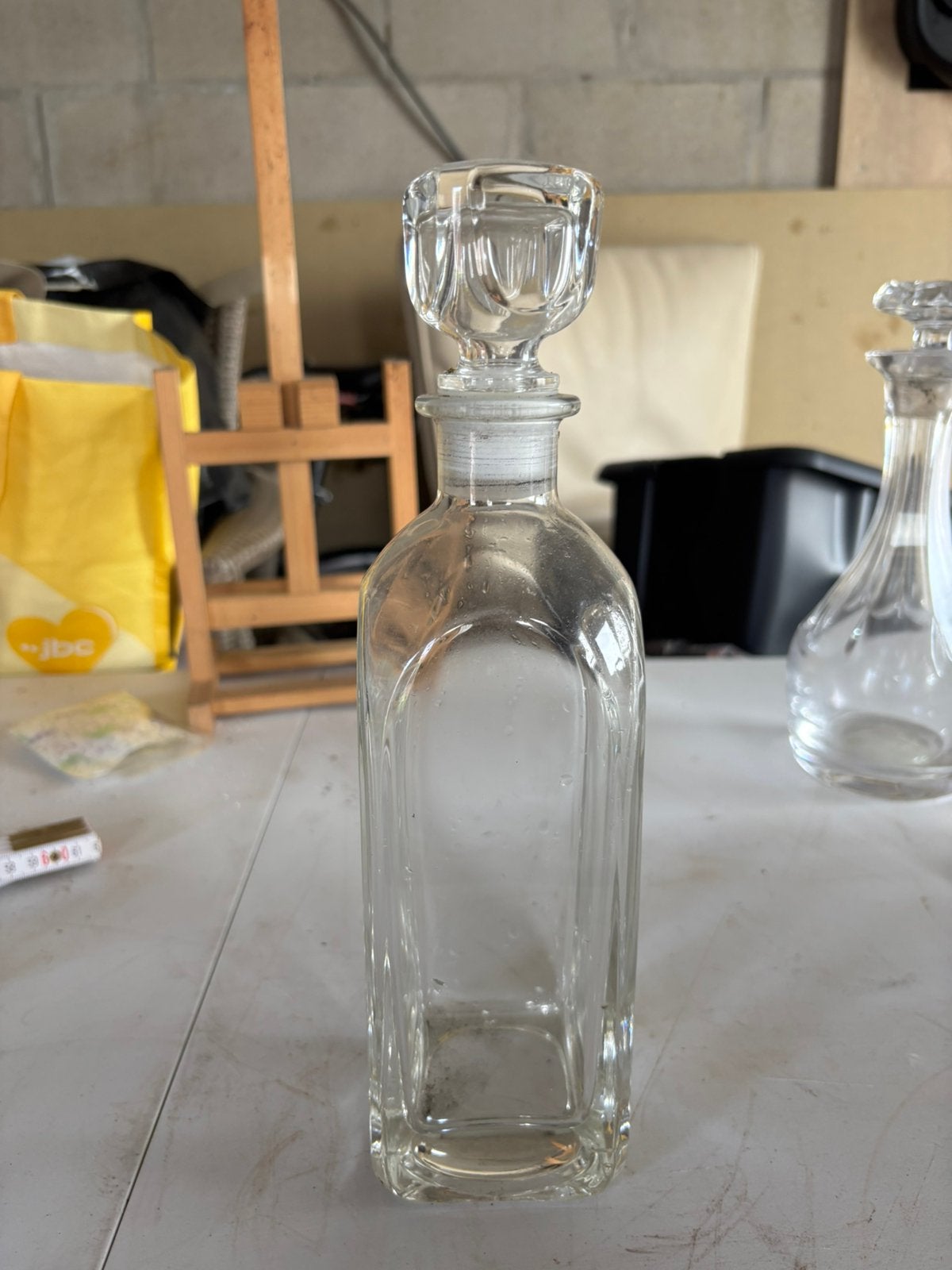 Glazen karaf, Glas, Ophalen of Verzenden, Gebruikt, Met kurk