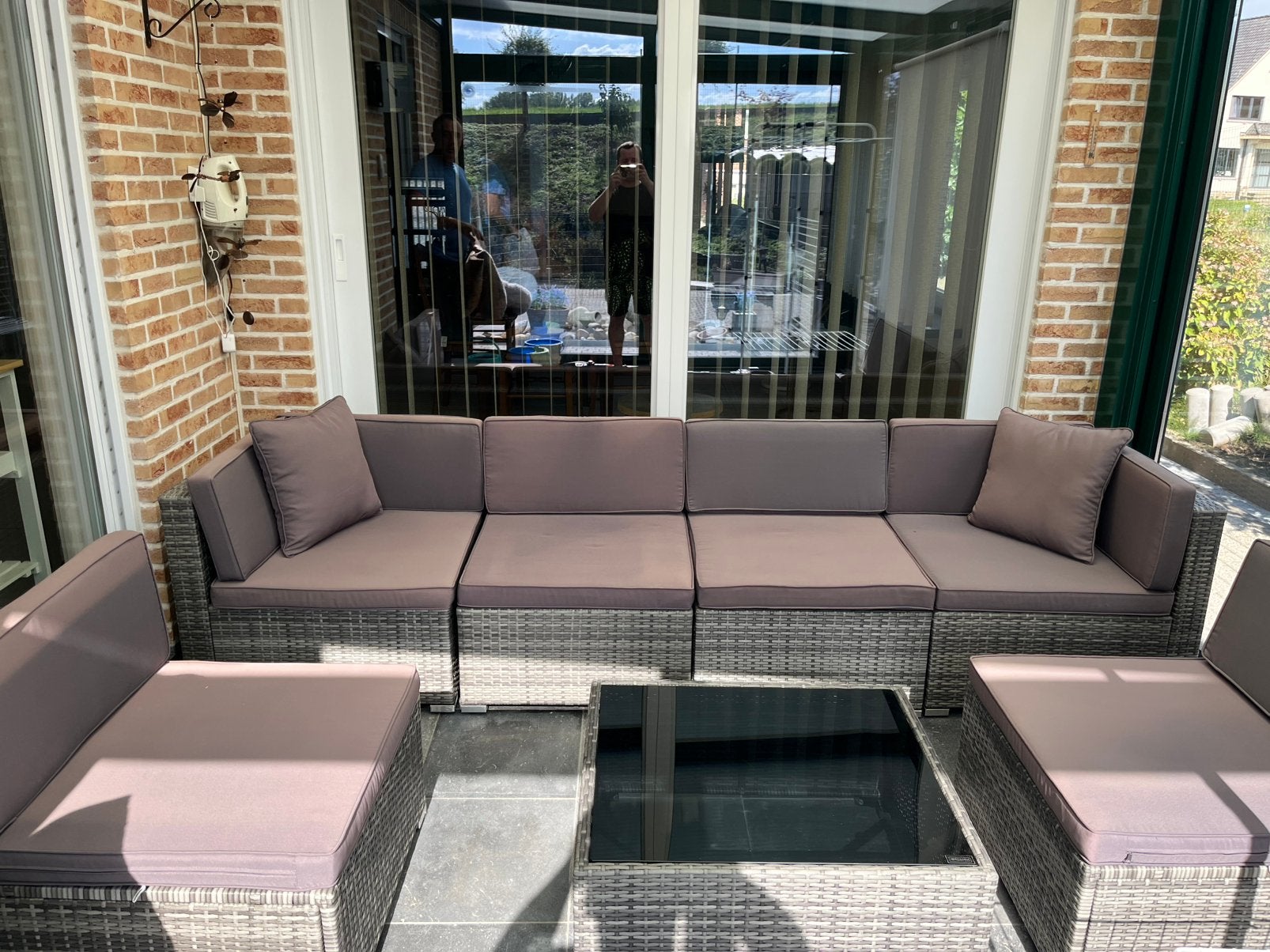 Lounge te koop met kussens (nieuwstaat amper 2x ingezeten), Tuin en Terras, Ophalen, Zo goed als nieuw