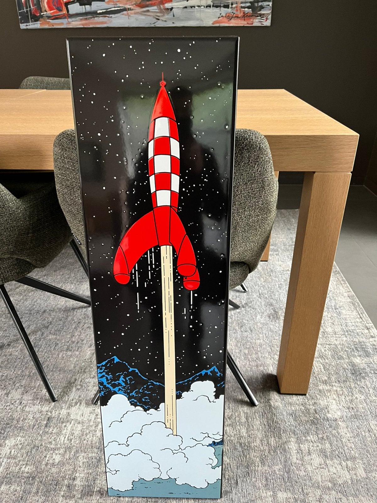 Emaille bord van Raket naar de maan gelimiteerde oplage, Collections, Enlèvement ou Envoi, Tintin, Comme neuf