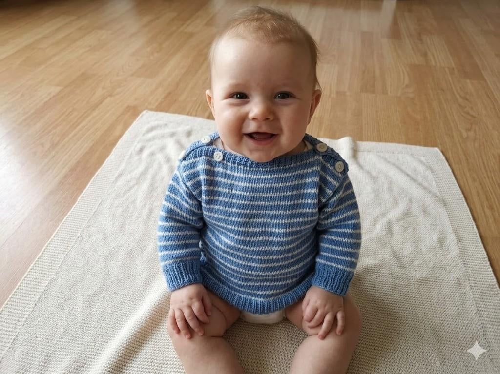 Handgemaakte vintage baby trui, Zo goed als nieuw, Vintage, Truitje of Vestje, Verzenden