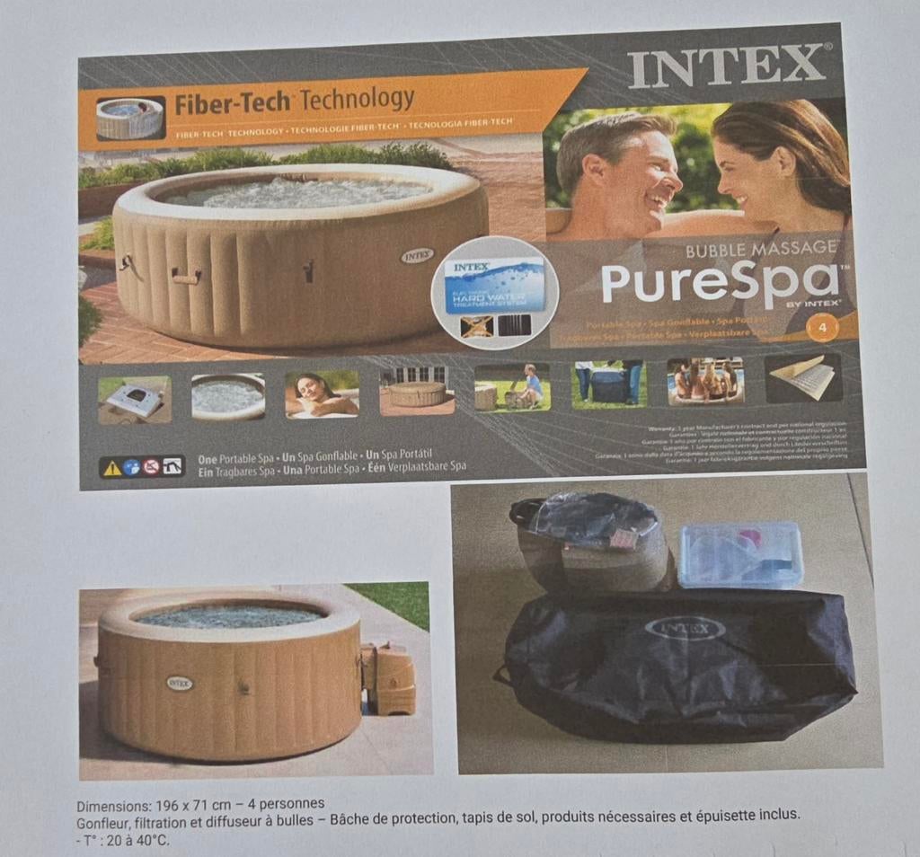 Spa 4 personnes Intex SB H20, Enlèvement, Tapis de sol
