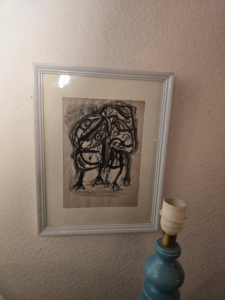 Encre sur papier de Jorn Asger 1951#COBRA, Antiquités & Art, Art | Dessins & Photographie, Enlèvement ou Envoi, Dessin, Dessin à la plume