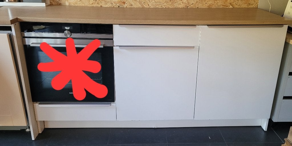 KNOXHULT Élément bas avec portes et tiroir, blanc, 180 cm, Ophalen, Gebruikt, Wit, 150 tot 200 cm