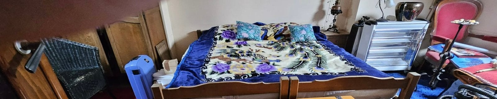 2 persoonsbed met latenbodem, Maison & Meubles, Queen size, Comme neuf, Brun, Enlèvement