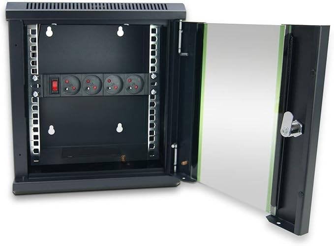 Netwerk/serverkast 10 inch 6U, Computers en Software, Serverkasten, Ophalen, Zo goed als nieuw, Glas, Plaatstaal