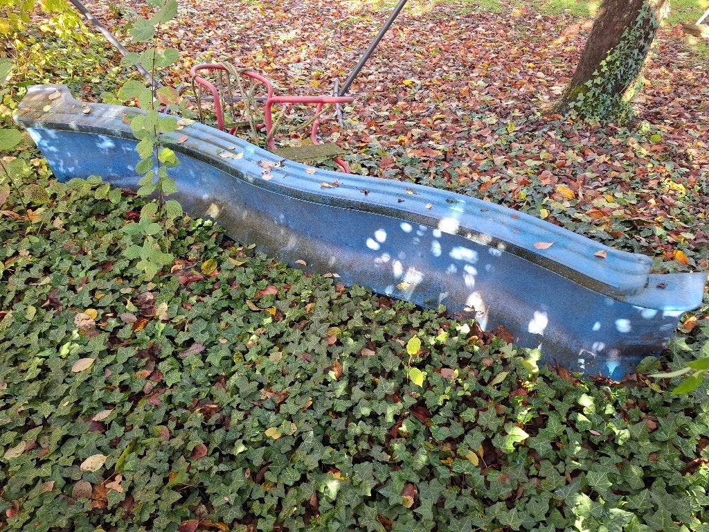 Blauwe glijbaan 3 meter  (hoorde bij speelhuisje), Ophalen, Gebruikt, Glijbaan, Aanbouwonderdeel